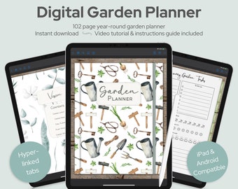 Garden Planner and Log Book, Digital Gardening Journal, Plant Planner, Plant Calendar Schedule, Goodnotes Planting Diary, Gift for Gardener