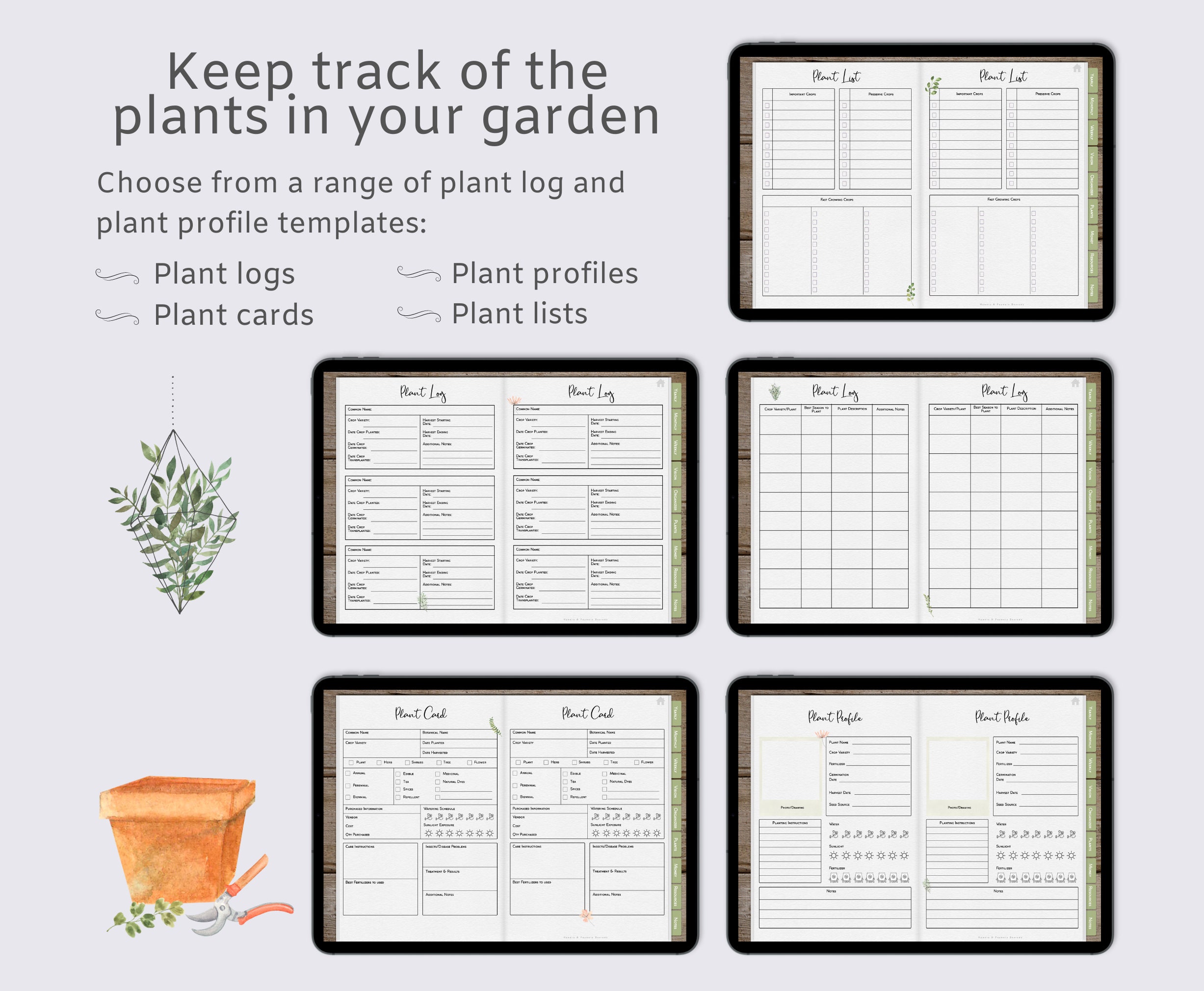 Garden Planner Digital, Goodnotes Seed Log Book, Gardening Journal ...