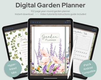 Garden Planner Digital, Garden Journal Notebook, Plant Planner, Plant Log Book, Plant Calendar, Goodnotes Planting Diary, Gardener Gift