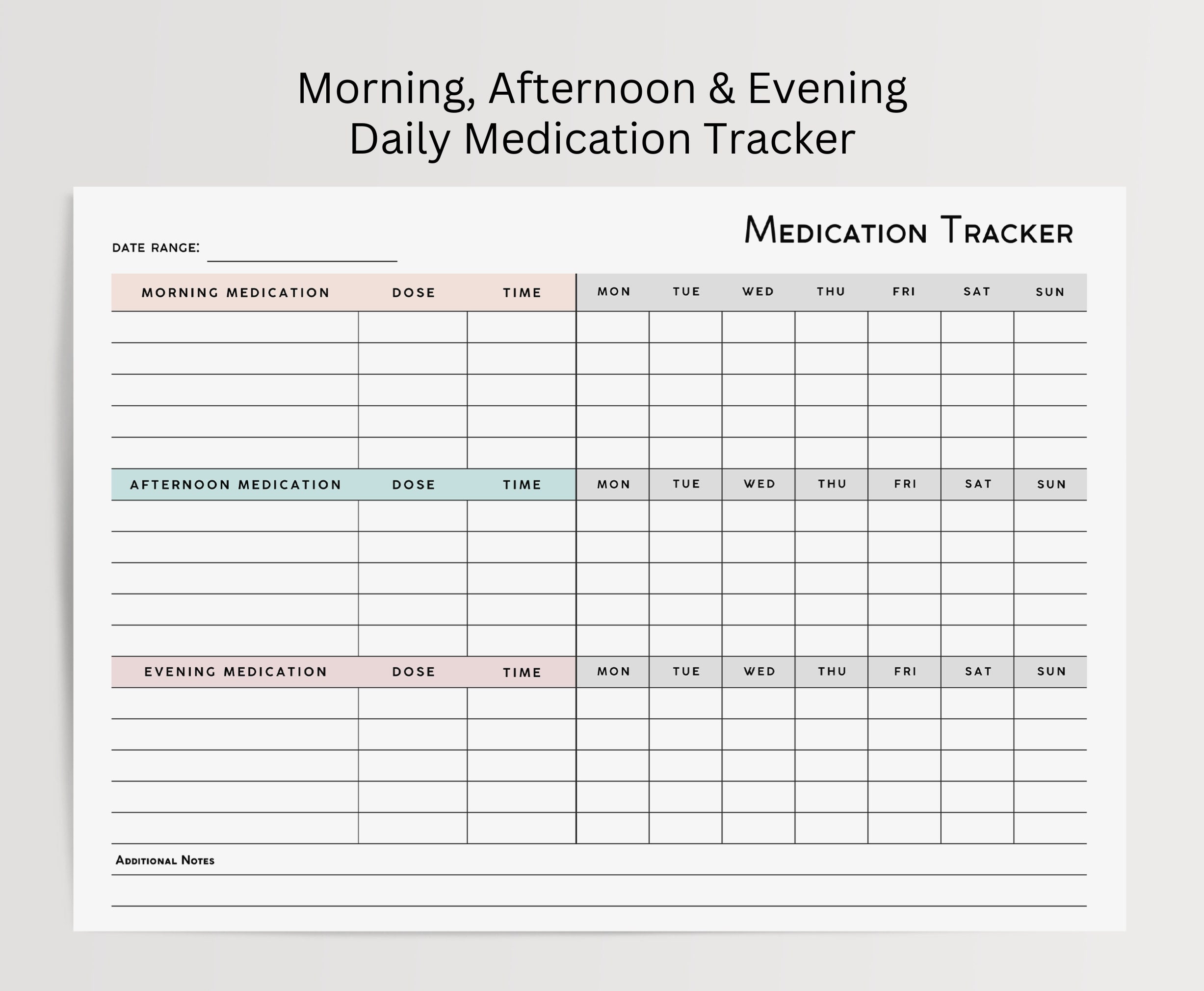 Medication Tracker Printable Medicine Log for Nurses & Etsy