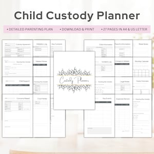 Custody Planner, Child Custody Binder, Single Parent Organizer, Court Case Documentation, Co-Parenting Calendar, Printable Divorce Schedule