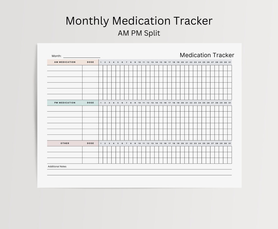 monthly-medication-tracker-minimalist-medication-log-daily-medication-list-medicine-chart-am-pm-vitamin-planner-pill-chart-pdf-etsy