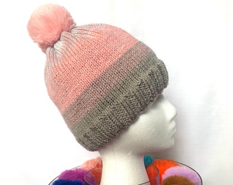 Beanie (gray, pink overlap)