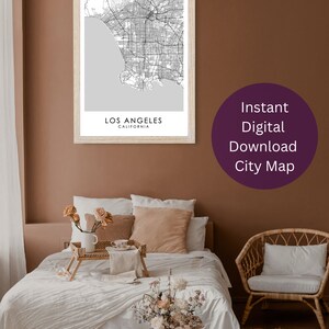 LOS ANGELES Map Print Los Angeles Map Poster Printable Map - Etsy