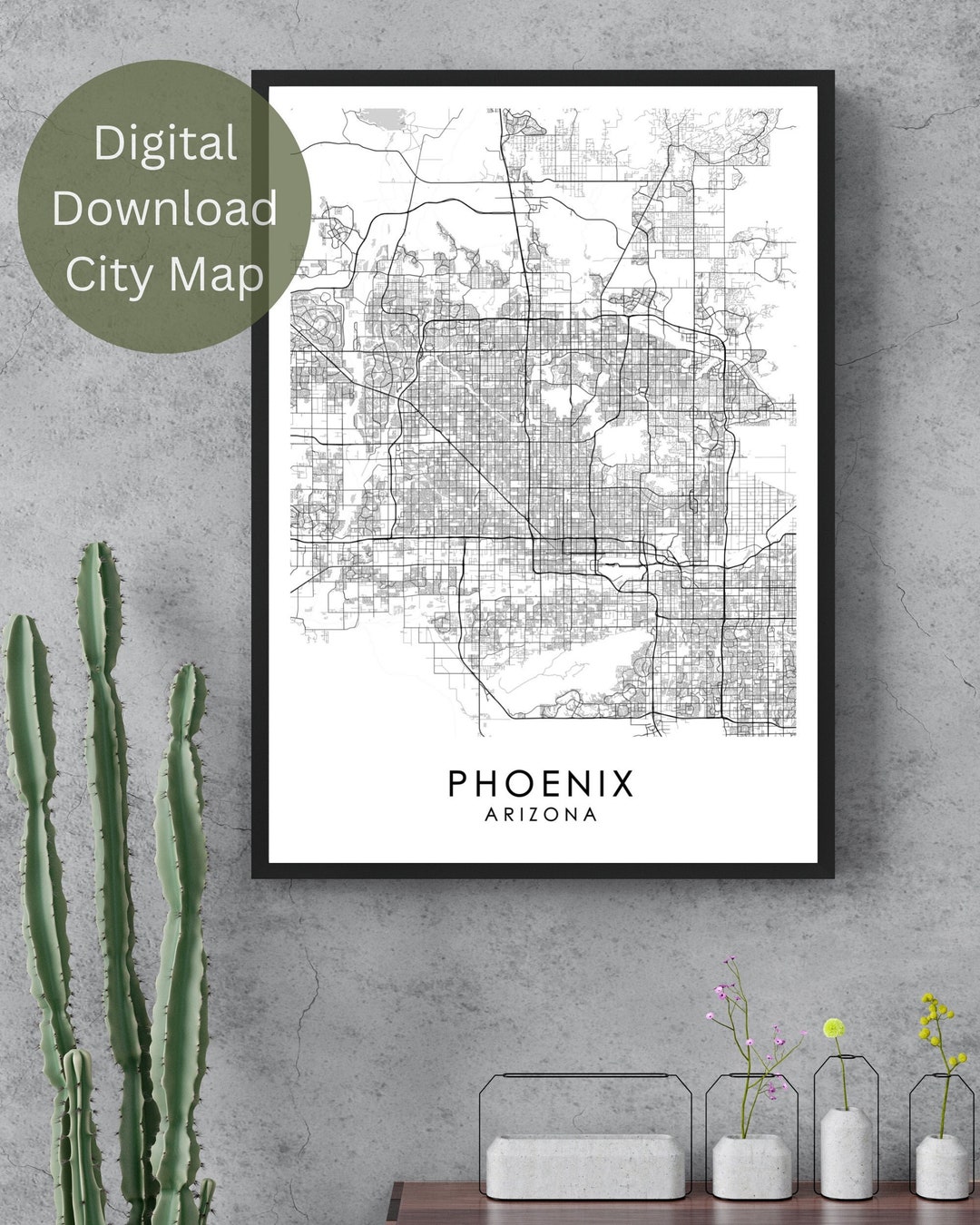 PHOENIX MAP PRINT Phoenix Map Poster Printable Map of - Etsy