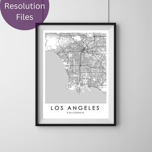 LOS ANGELES Map Print Los Angeles Map Poster Printable Map - Etsy