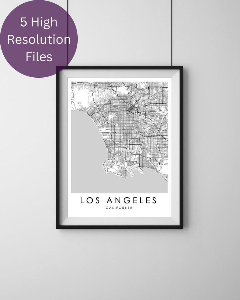 LOS ANGELES Map Print Los Angeles Map Poster Printable Map - Etsy