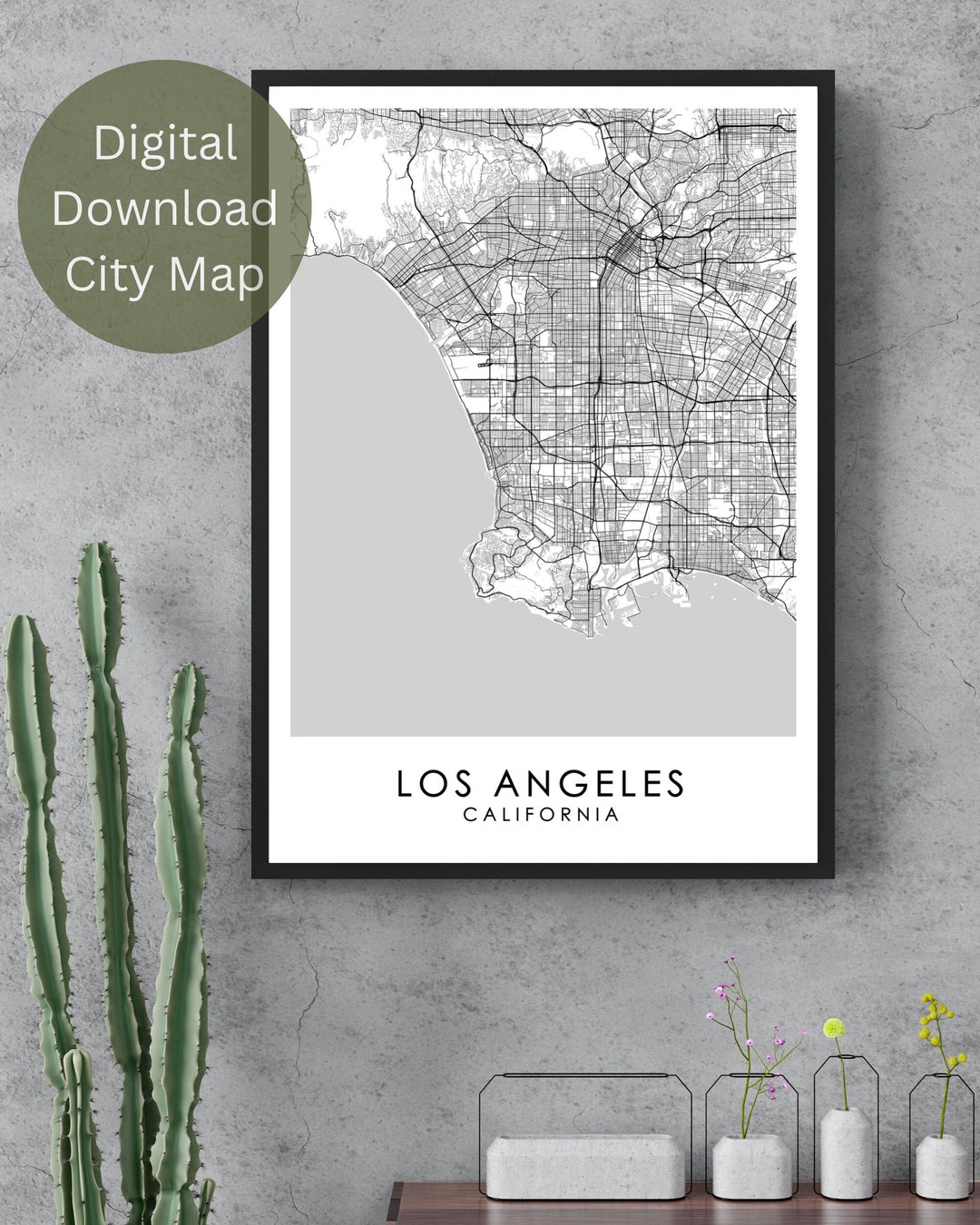 LOS ANGELES Map Print Los Angeles Map Poster Printable Map - Etsy