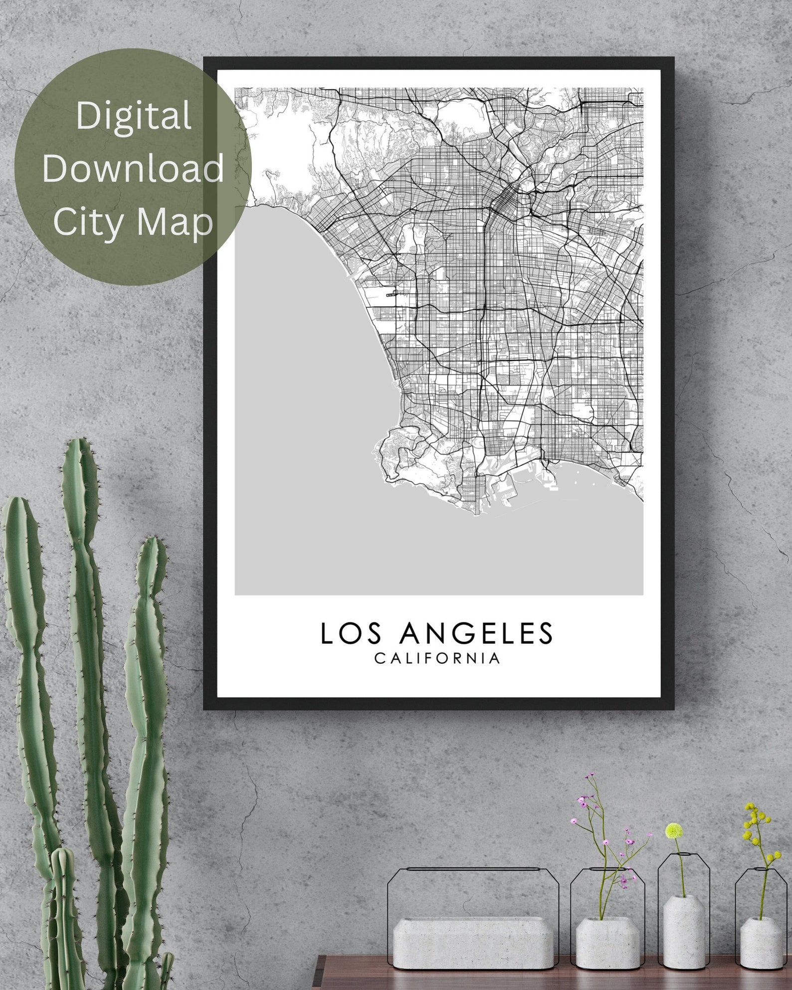 LOS ANGELES Map Print Los Angeles Map Poster Printable Map - Etsy