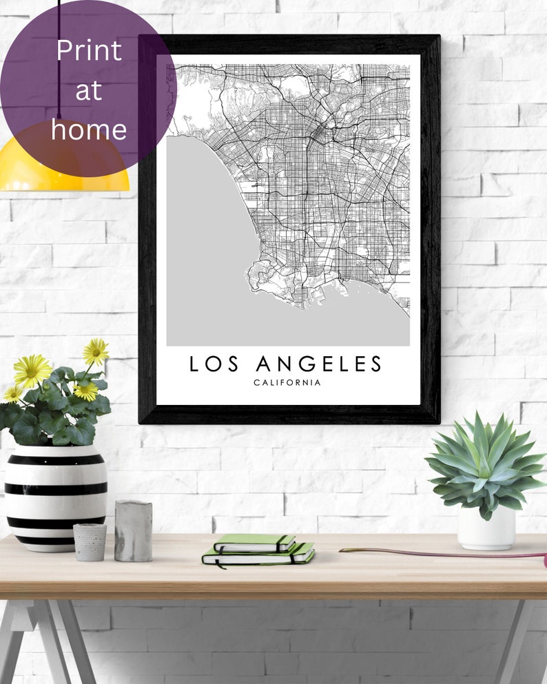 LOS ANGELES Map Print Los Angeles Map Poster Printable Map - Etsy