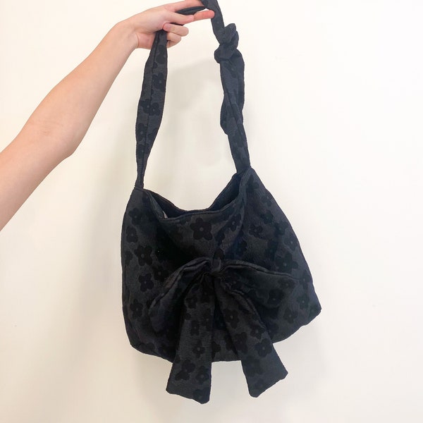 Black Bow Bag Etsy