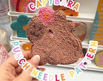 Capybara Punch Needle Pattern, Punch Needle,  PNG Pattern, Yarn Art