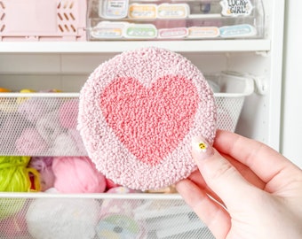 Punch Needle Coaster, Tufted Mug Rug, Cute Home Decor, Cute Gift for Her, Teen Room Decor, Table Decor