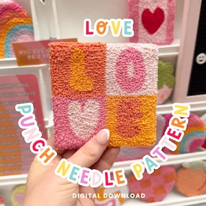 LOVE Punch Needle Pattern, Punch Needle,  PNG Pattern, Yarn Art