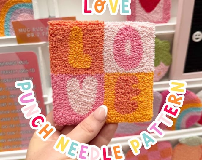 LOVE Punch Needle Pattern, Punch Needle,  PNG Pattern, Yarn Art