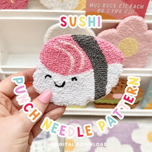 Sushi Punch Needle Pattern, Punch Needle,  PNG Pattern, Yarn Art