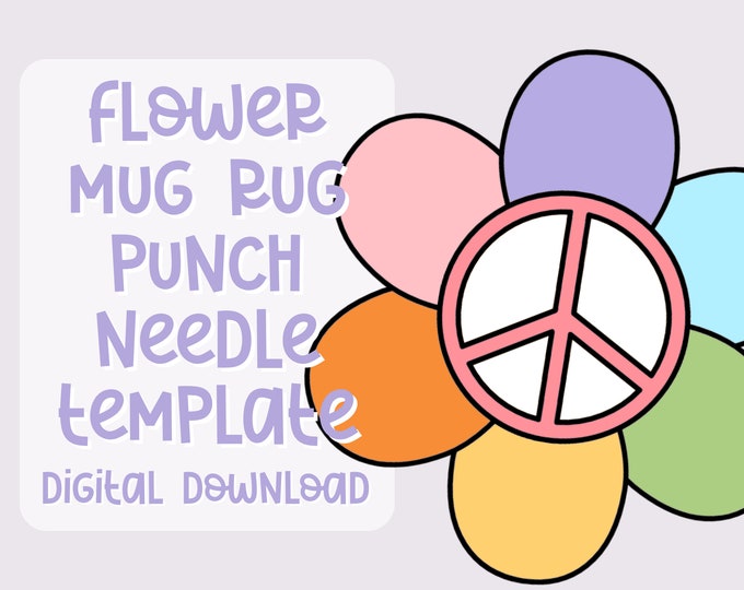 Punch Needle Template, Mug Rug, Punch Needle Pattern, Punch Needle, , PNG Pattern, Yarn Art