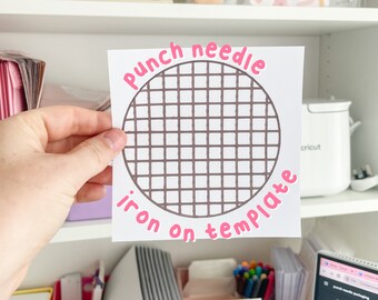 Modern Punch Needle Iron-On Template | DIY Embroidery Patterns | Mug Rug | Punch Needle Craft Supplies