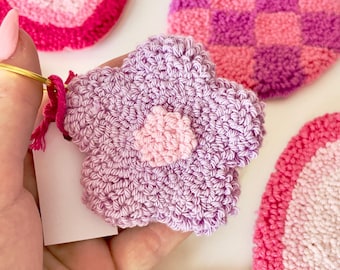 Handmade Flower Keychain - Personalised Motivational Keyring - Positive Vibes - Bag Charm