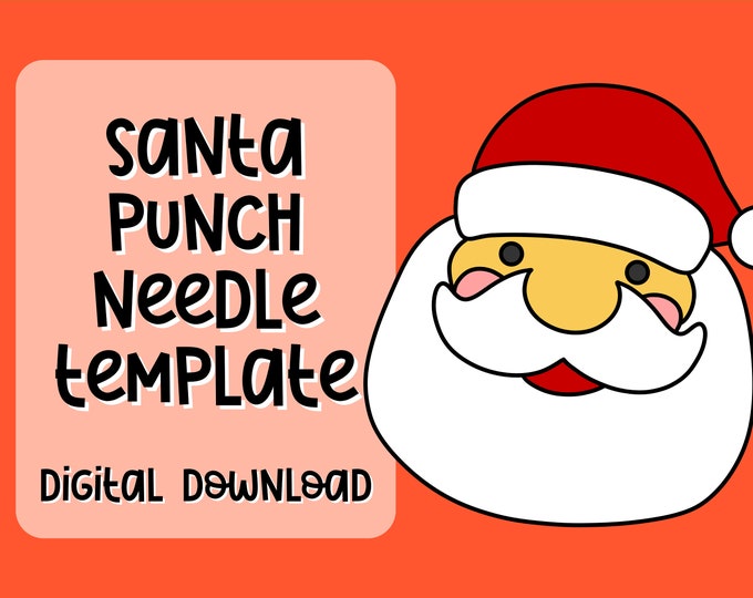 Christmas Punch Needle Template, Mug Rug for Yarn Art #PunchNeedlePattern