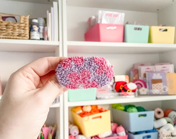 Handmade Hair Clip, Floral, Punch Needle, Handmade Hair Barette, Hair Accessories, Unique Hair Accessory