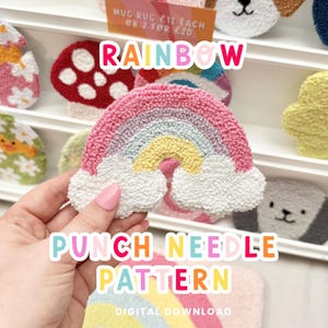 Rainbow Punch Needle Pattern, Punch Needle,  PNG Pattern, Yarn Art
