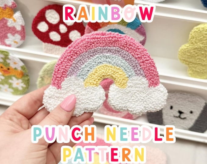 Rainbow Punch Needle Pattern, Punch Needle,  PNG Pattern, Yarn Art