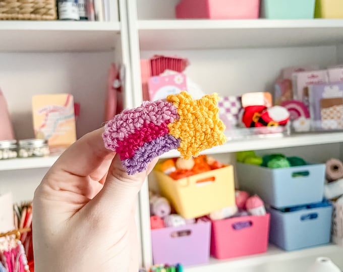 Handmade Hair Clip, Shooting Star, Punch Needle, Handmade Hair Barette, Hair Accessories, Unique Hair Accessory