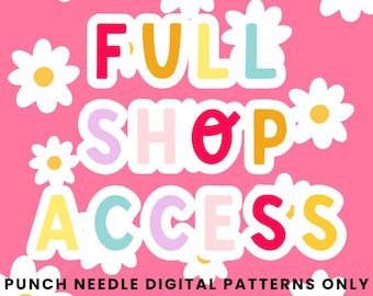 Punch Needle Template Bundle, Entire Shop PNG Bundle, Lifetime Files, Aesthetic Punch Needle, Punch Needle Templates