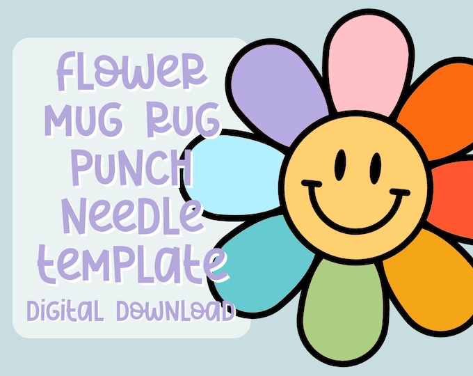 Punch Needle Template, Mug Rug, Punch Needle Pattern, Punch Needle, , PNG Pattern, Yarn Art