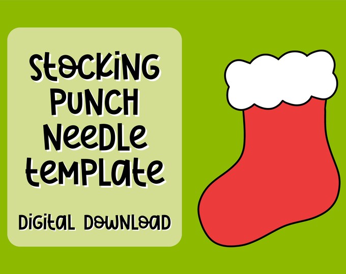 Christmas Easy Punch Needle Template, Mug Rug for Yarn Art #PunchNeedlePattern