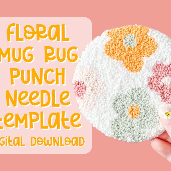 Punch Needle Template, Mug Rug, Punch Needle Pattern, Punch Needle, , PNG Pattern, Yarn Art