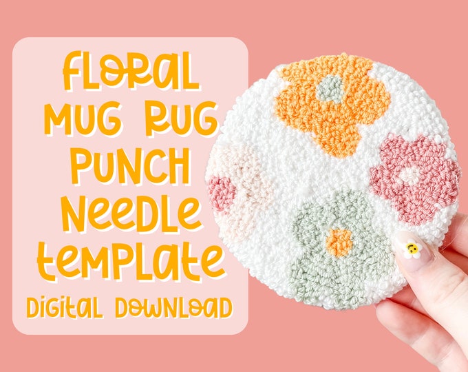 Punch Needle Template, Mug Rug, Punch Needle Pattern, Punch Needle, , PNG Pattern, Yarn Art