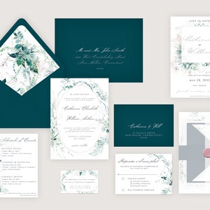Semi-custom Letterpress Wedding Invitation Suite