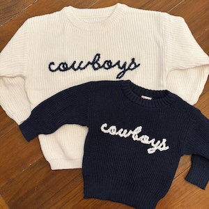 Customized Gameday Baby Sweater | College Team |Personalized Hand Embroidered Baby Sweaters | Unique Baby Sweater | Baby Shower Gift |