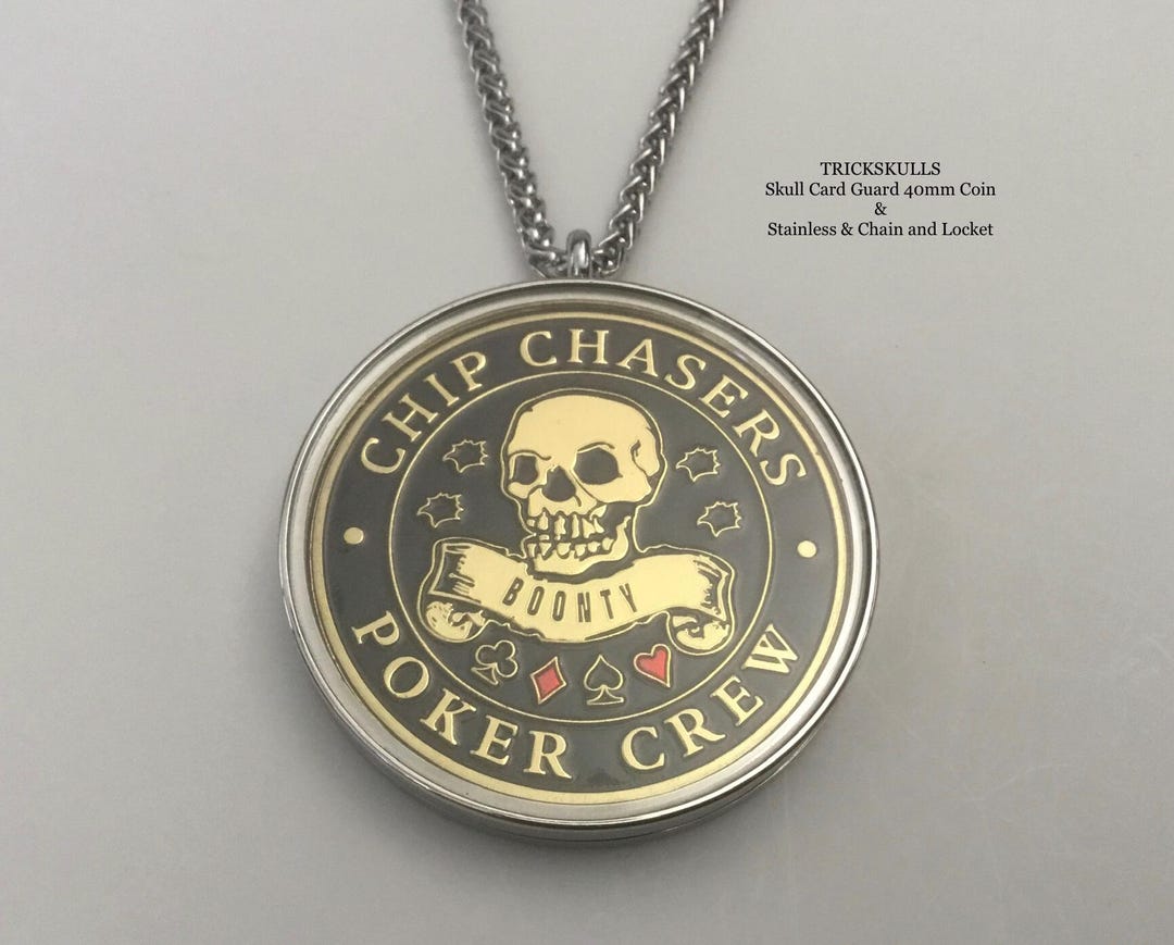 Chip Chaser Chip Chaser Card Guard Skull Enamel Coin Stainless Locket 45-60cm Wheat ...