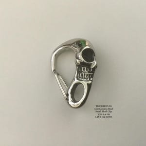 Skull Clip Carabiner Keychain Wallet Stainless Chain Hook & DIY Split Ring Kit