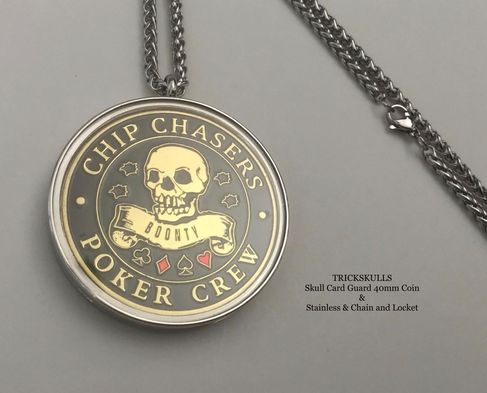Chip Chaser Chip Chaser Card Guard Skull Enamel Coin Stainless Locket 45-60cm Wheat ...