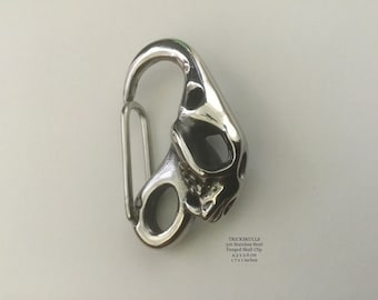 Skull Clip Carabiner Keychain Wallet Stainless Chain Hook & DIY Split Ring Kit