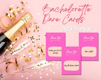 Bachelorette Party Dare Cards- Printable Cards- 24 Cards Included-Digital Download-Drinking Game-Bachelorette Party Game