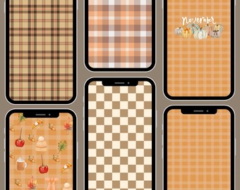 Fall Plaid Smartphone Wallpaper Set (Digital Download)