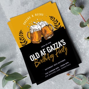 Editable Beers Birthday Invitation: Funny Men&#39;s Invite (Digital Download)