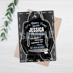Biker Birthday Invitation, Biker Birthday Invite, Editable Template, Reckers Ladies Birthday Invitation