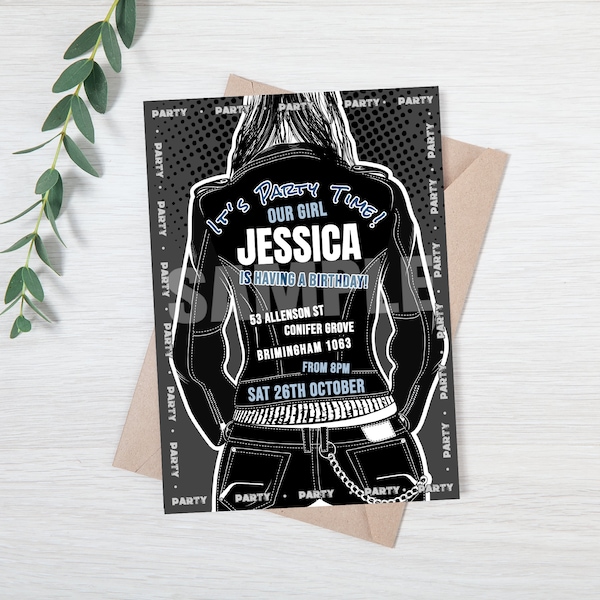 Biker Birthday Invitation, Biker Birthday Invite, Editable Template, Reckers Ladies Birthday Invitation