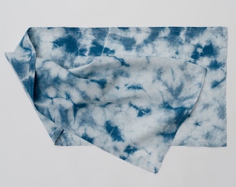 Linen Runner | Indigo "Clouds" | Naturally Dyed Handmade Table Linens for Any Occassion