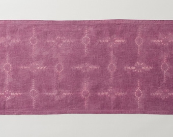 Linen Runner | Cochineal "Sun Grid" | Naturally Dyed Handmade Table Linens for Any Occassion