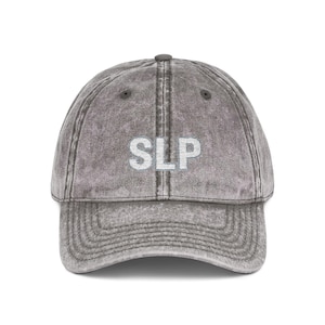 SLP Embroidered Vintage Cap, Speech Language Pathologist Gift, SLP Hat, Speech Therapist Apparel