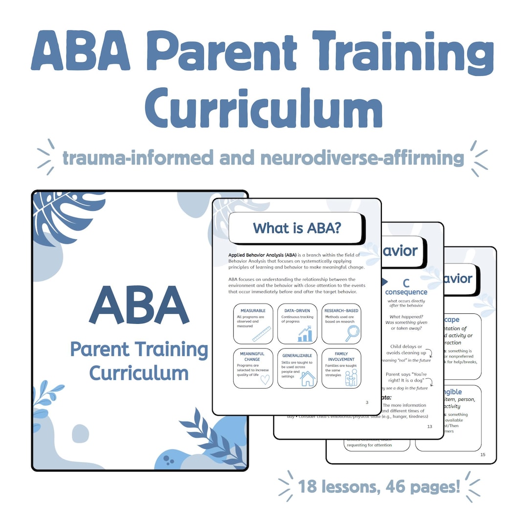 ABA Parent Training Curriculum - 18 Lessons - Etsy