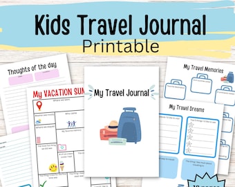 Kids travel journal, travel diary, printable vacation journal, teen travel journal, travel journal for kids, kids travel diary, kids journal