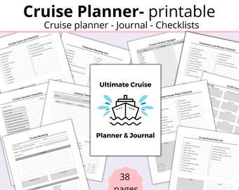 Printable cruise planner, cruise planning, cruise kit, cruise journal, cruise printable, cruise checklist, cruise packing lists, cruise